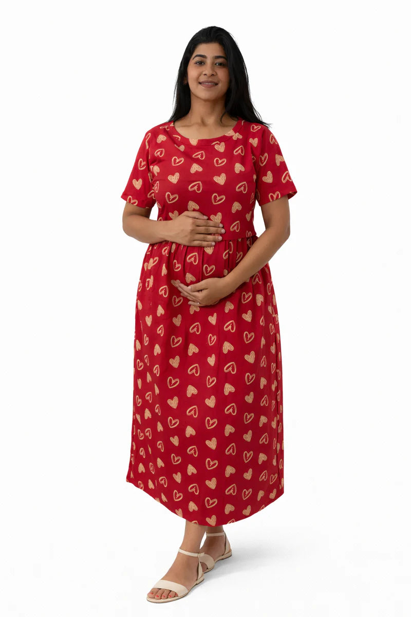 Ruby Hearts Zipless Feeding Gown