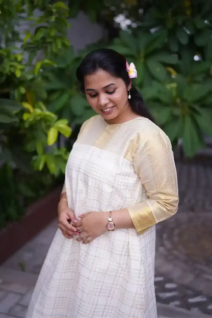 Aathira Checked Feeding Dress