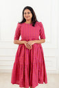 Peony Plaid Feeding Dress