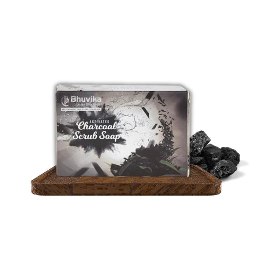 Bhuvika Charcoal Scrub Soap - For Flawless Skin