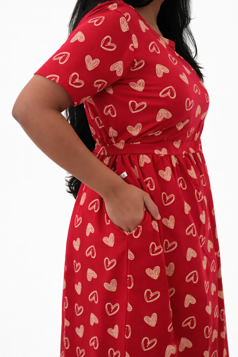 Ruby Hearts Zipless Feeding Gown
