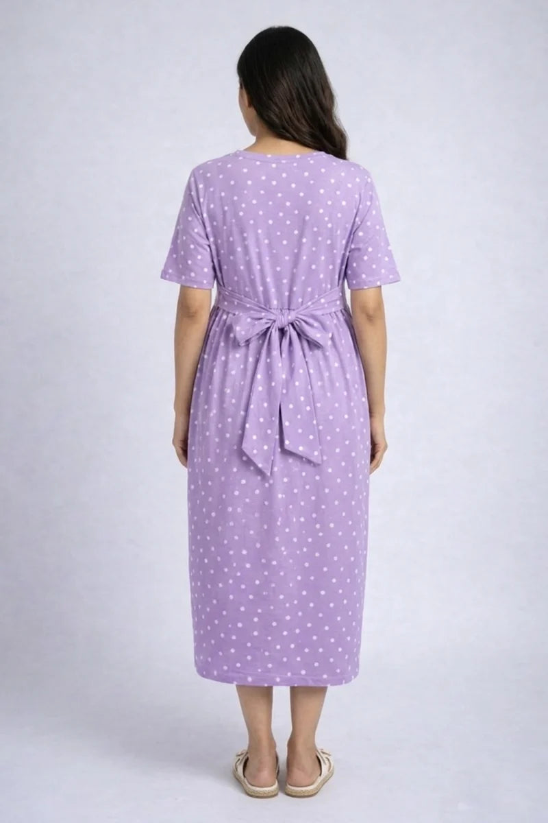 Orchid Polka zipless Feeding Gown