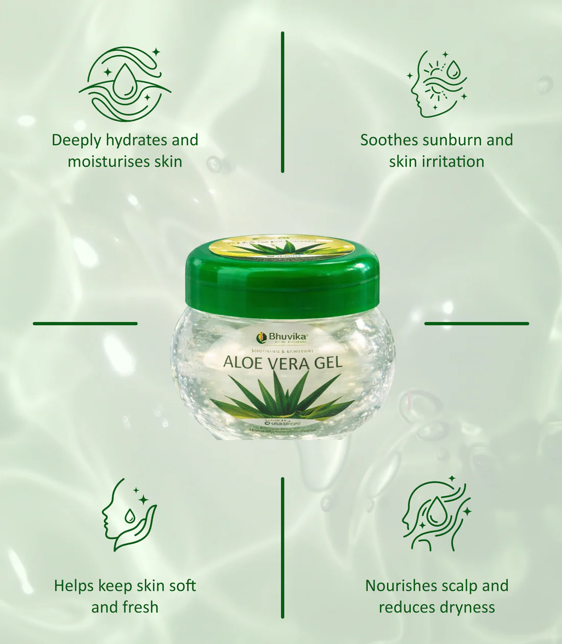 Bhuvika Aloe Vera Gel - Nature’s Remedy for Glowing Skin & Hair
