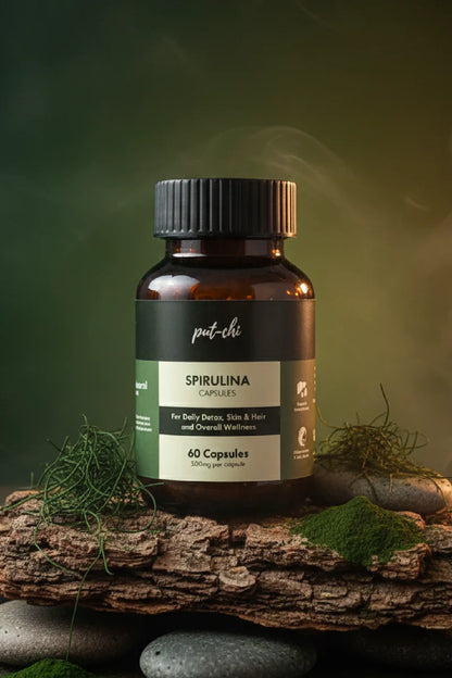 Complete Wellness Kit – Moringa, Triphala, Ashwagandha, Spirulina & Turmeric Capsules, & Moringa Ginger Herbal Tea