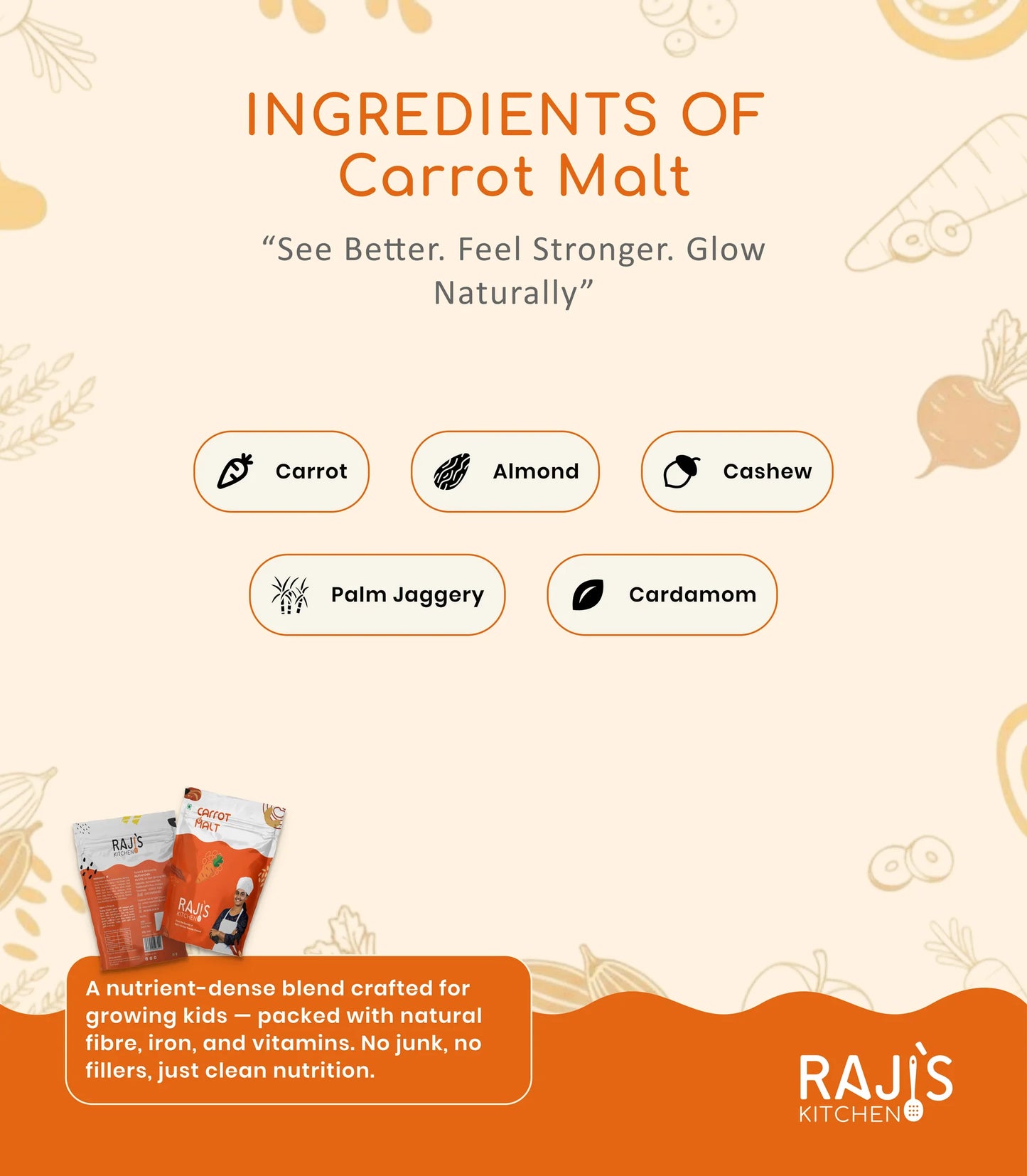 Carrot Malt – Natural Health Drink by Raji’s Kitchen
