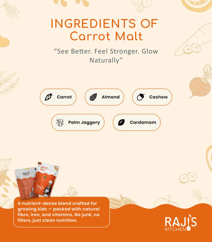Carrot Malt – Natural Health Drink by Raji’s Kitchen