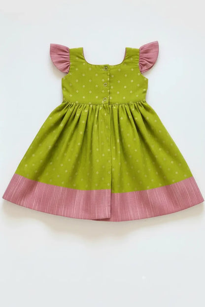 Lime Green Anvi Girl Frock