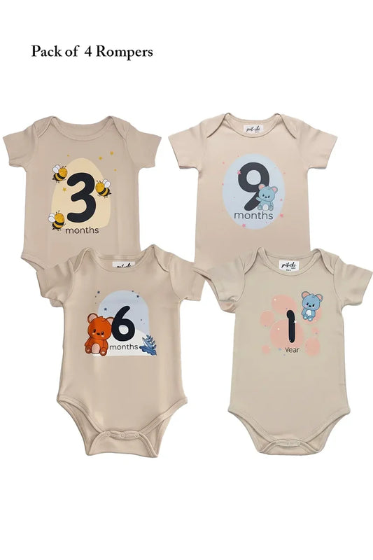 Quarterly Milestone Baby Rompers